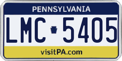 PA license plate LMC5405
