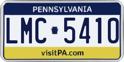 PA license plate LMC5410