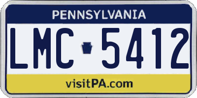 PA license plate LMC5412