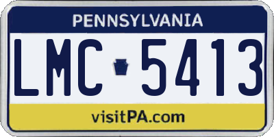 PA license plate LMC5413