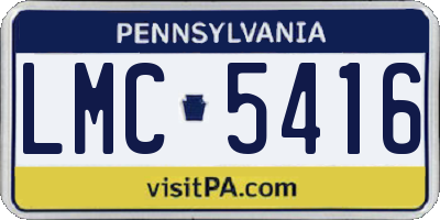 PA license plate LMC5416