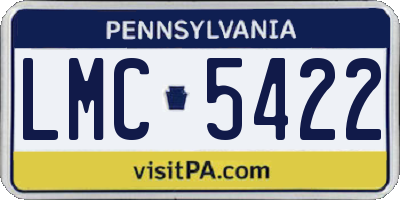 PA license plate LMC5422