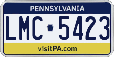 PA license plate LMC5423