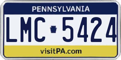 PA license plate LMC5424