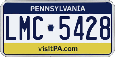 PA license plate LMC5428