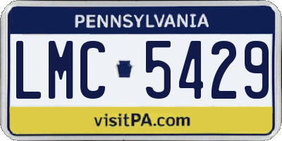 PA license plate LMC5429