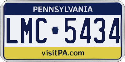 PA license plate LMC5434