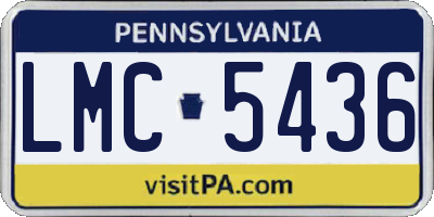 PA license plate LMC5436