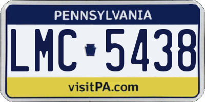 PA license plate LMC5438