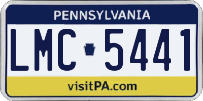 PA license plate LMC5441