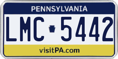 PA license plate LMC5442