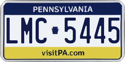 PA license plate LMC5445
