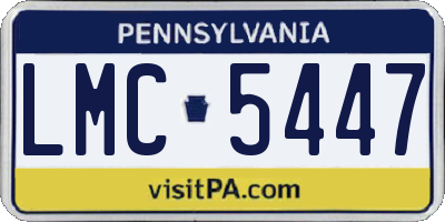 PA license plate LMC5447