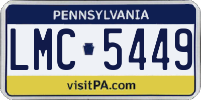 PA license plate LMC5449