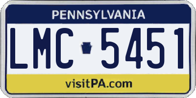 PA license plate LMC5451