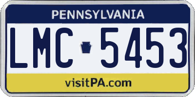 PA license plate LMC5453