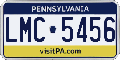 PA license plate LMC5456