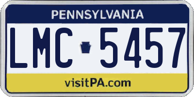 PA license plate LMC5457