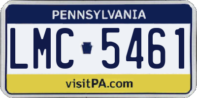 PA license plate LMC5461