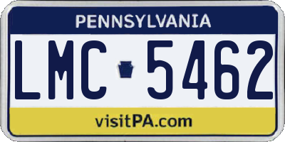 PA license plate LMC5462