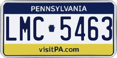 PA license plate LMC5463