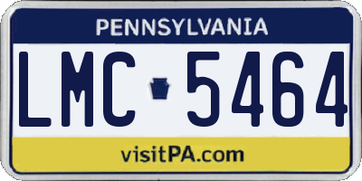 PA license plate LMC5464