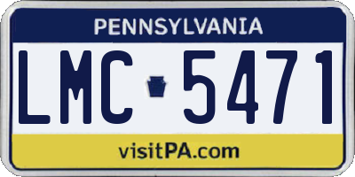 PA license plate LMC5471