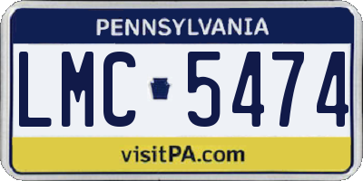 PA license plate LMC5474