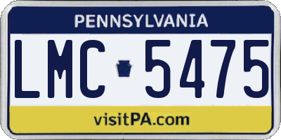 PA license plate LMC5475