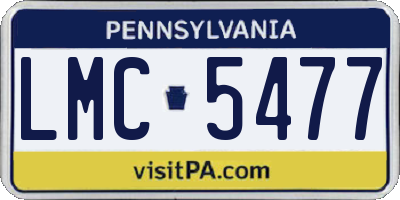 PA license plate LMC5477