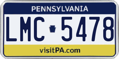 PA license plate LMC5478