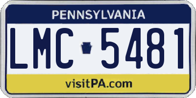 PA license plate LMC5481