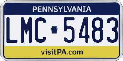 PA license plate LMC5483