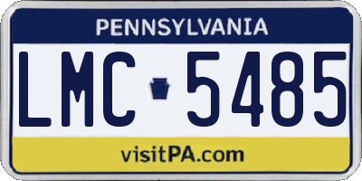PA license plate LMC5485