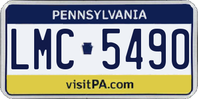 PA license plate LMC5490