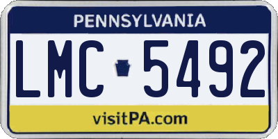 PA license plate LMC5492