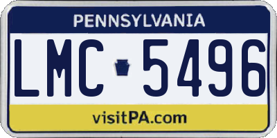 PA license plate LMC5496