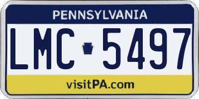 PA license plate LMC5497