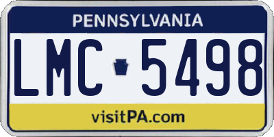 PA license plate LMC5498