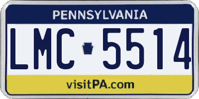 PA license plate LMC5514