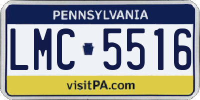 PA license plate LMC5516