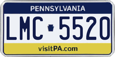PA license plate LMC5520