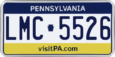 PA license plate LMC5526