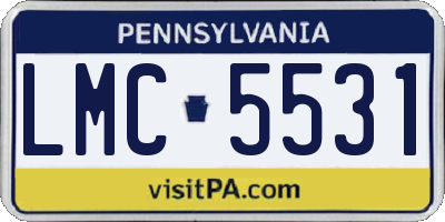 PA license plate LMC5531