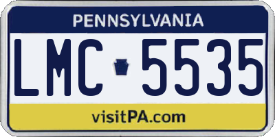 PA license plate LMC5535