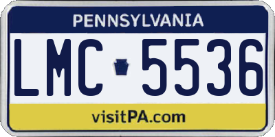 PA license plate LMC5536