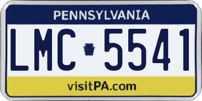 PA license plate LMC5541