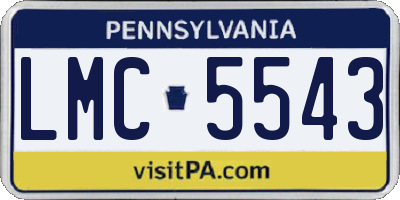 PA license plate LMC5543