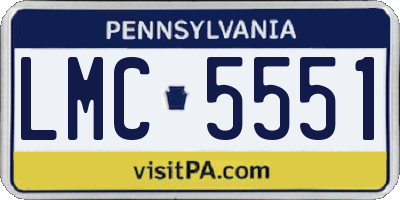 PA license plate LMC5551
