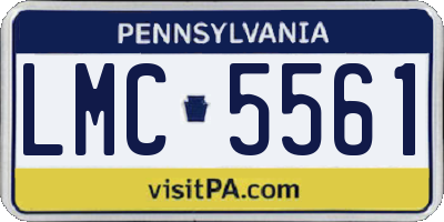 PA license plate LMC5561